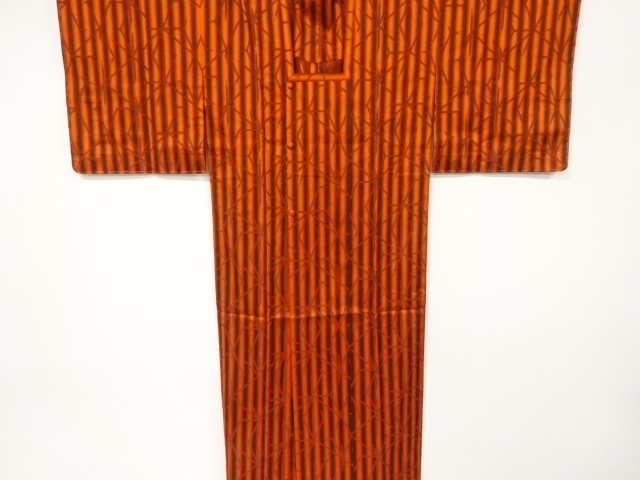 リサイクル　未使用品　縞に破れ麻の葉模様織出し雨コート